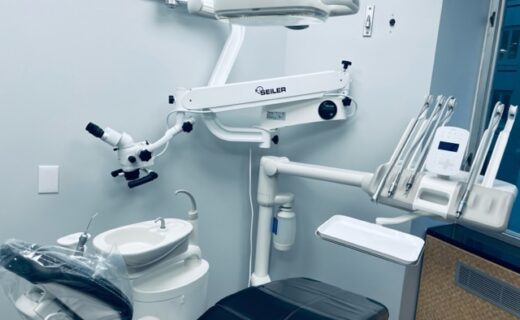 endodontic treatment room with digital x-ray machine